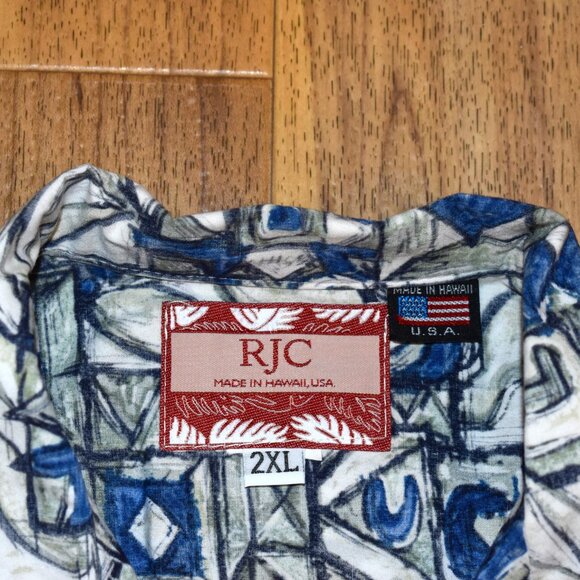 RJC Short Sleeve Tropical Floral Print Button Front Shirt Sz 2XL Made In USA - Picture 4 of 4